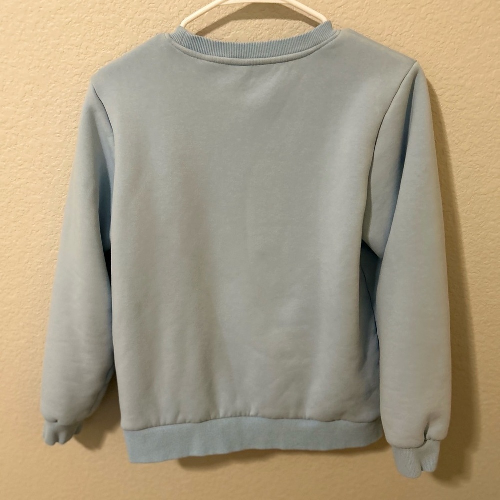 Sky Blue Women's Sherpa Lined Crewneck Sweatshirt Size Small - Picture 3 of 10